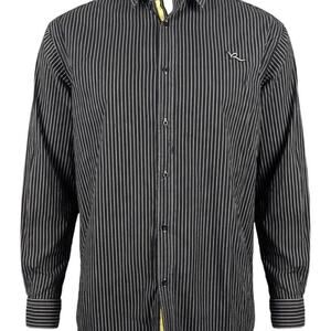 VTG Y2K Rocawear Shirt Mens Black White Pinstripe Button Down ROC Star